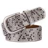 Women's Fashionable Rhinestone Black Leather Belt for Jeans and Formal Wear - Korean Style Trendy