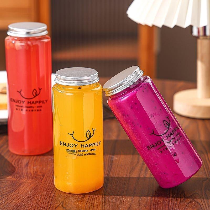 400/500/650Ml Round Disposable Juice Beverage Bottle Milk Tea Yogurt Transparent Plastic Bottles
