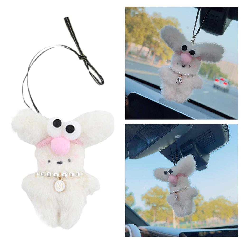 Cute Plush Rabbit Pendant Soft White Rabbit Keychain Stylish Rabbit Pendant Lightweight for Car or Backpack Decorations
