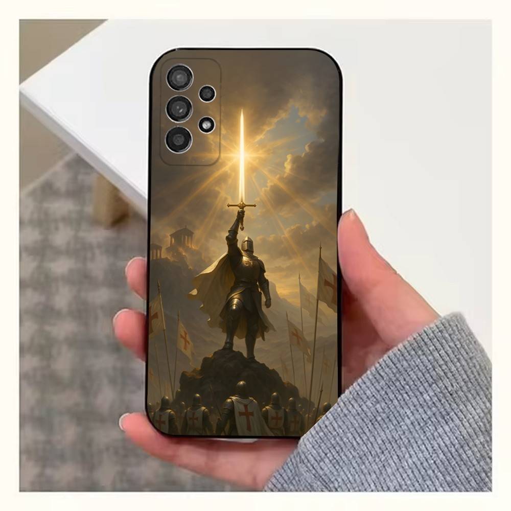 

Crusaders Belief Knight Case For Samsung S22,S25,S24,S23,Ultra,FE,S20,S10,Plus,S21,S9,Lite,Soft Silicone Black SamsungS21plus