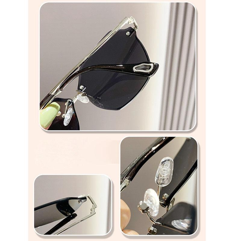 Non-polarized Oversized Frameless Cut Edge Sunglasses Female Fashionable Driving Sun Glasses