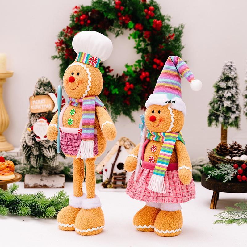Colorful Telescopic Gingerbread Man Christmas Figurine Ornament