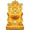 Aris & Juno Chinese Feng Shui Wealth God Decoration Statue Sculpture - Zhao CAI Jin Bao Figurine with Golden Money God and Treasure Bowl for Home