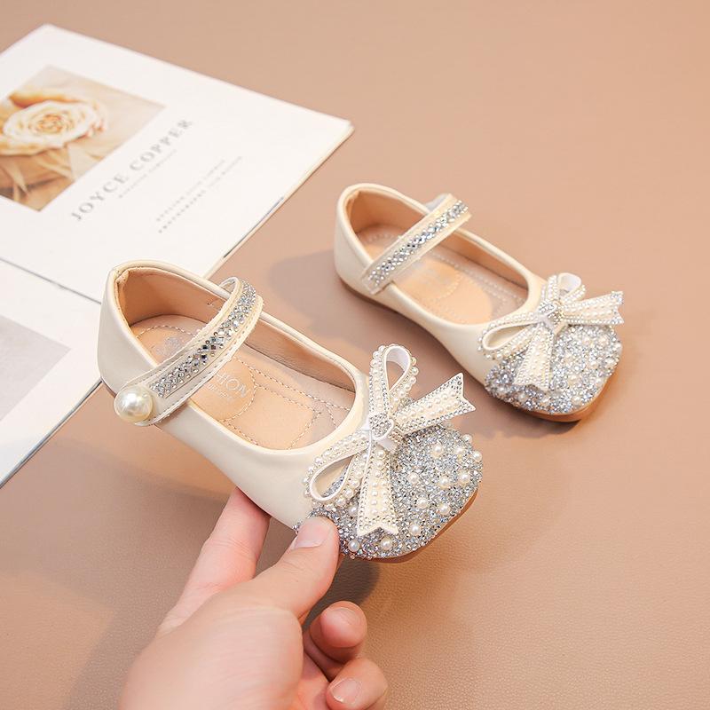 

Girls Korean Princess Crystal Shoes Sequins Soft Sole Performance Dress Shoes Sweet Rhinestone size 36