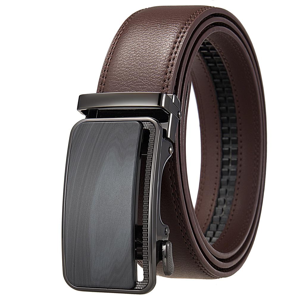 1Pcs Fashion Versatile Business Men'S Belt, Cowhide Belt Automatic Buckle Men'S Belt Ly36-35576-1
