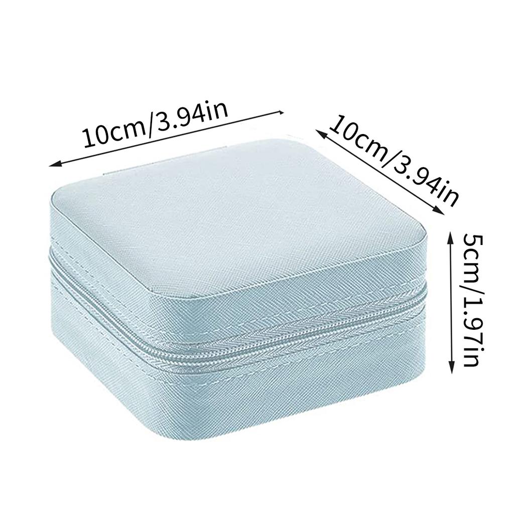 Tragbare Schmuckaufbewahrungsbox Reise-Schmuckorganizer-Etui Lederaufbewahrung Ohrringe Halskette Ring Schmuckdisplay
