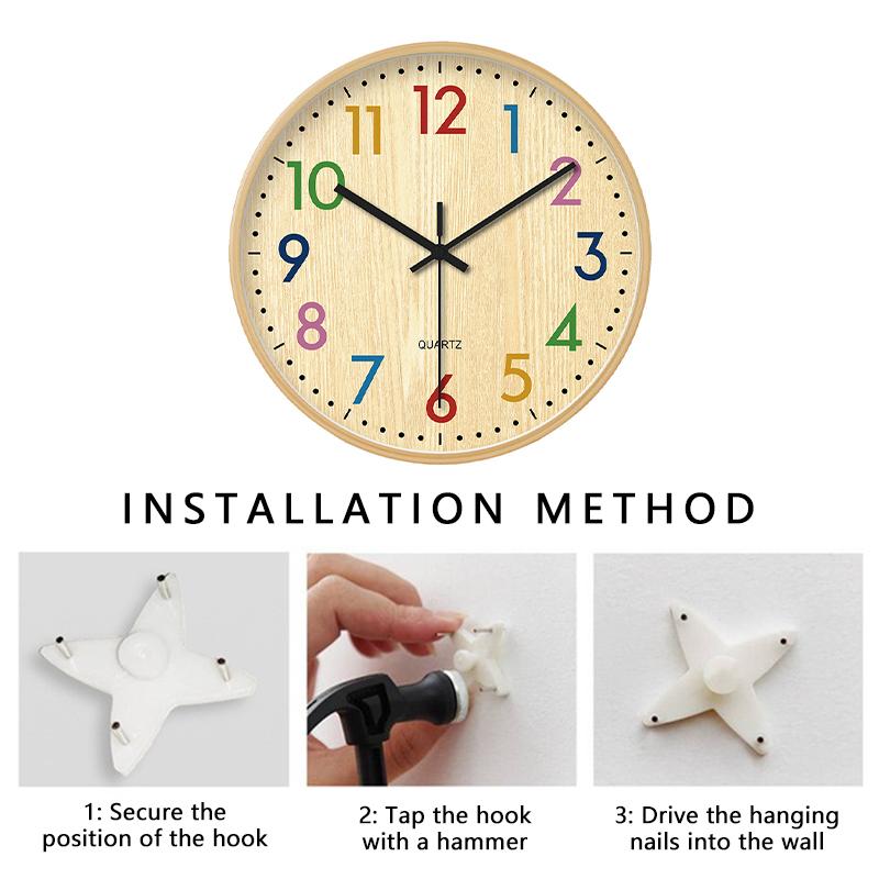 European Wooden Silent Wall Clock Living Room Simple Decoration Pointer Clock, Japanese Style Retro Wood Quartz Clock 20/30/35cm