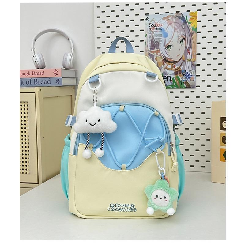 Korean Cute Schoolbag Female High capacity Junior and Senior High School Students' Schoolbags Leisure Joker Backpack Light Travel Backpack.