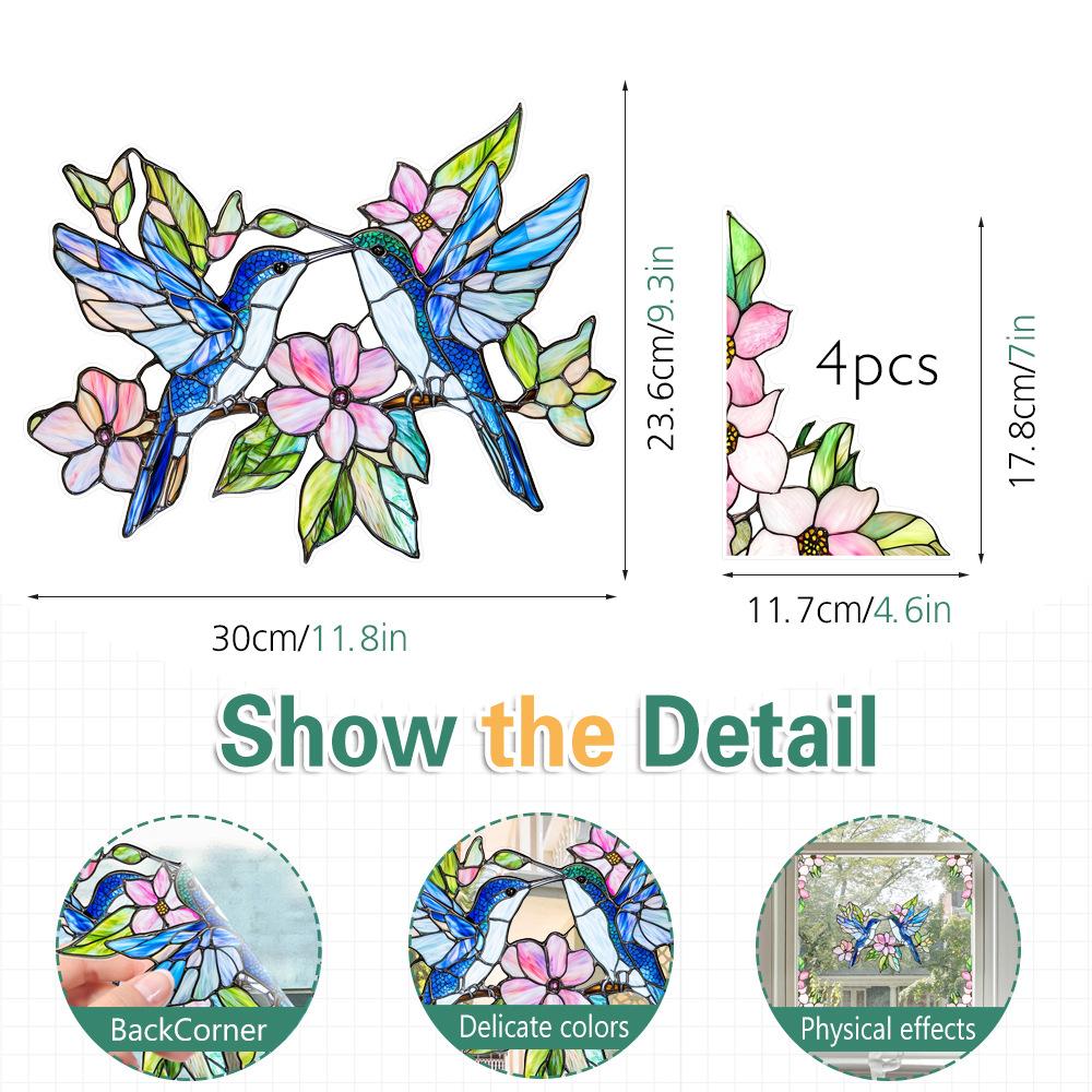 Colorful Window Film PVC Electrostatic Church Glass Decal Wall Sticker Art Mural Wallpaper for Home Decoration