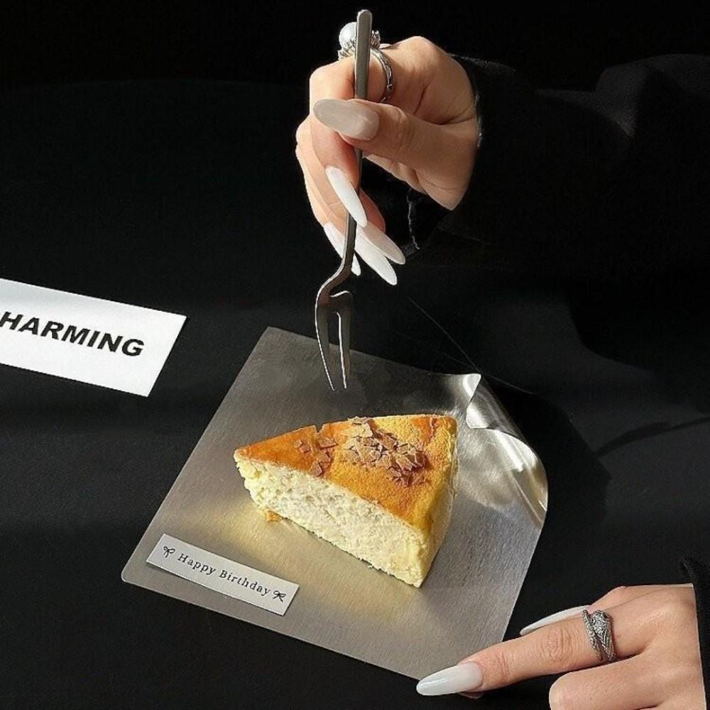 Stainless Steel Coffee Tray Roll Corner Food Display Plate Baking Dessert Tray Kitchen Tableware
