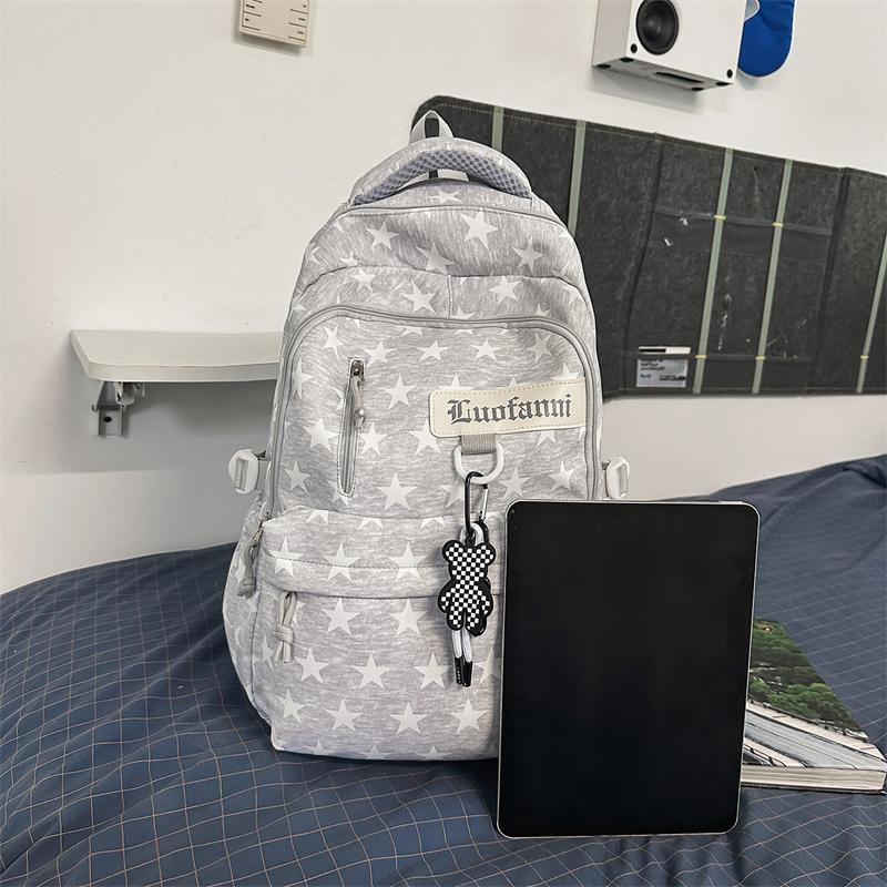 College Style Student Schoolbag Star Printed Large Capacity Backpack