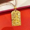 Acht Große Dharmapalas 24K AU999 Goldanhänger, Mahasthamaprapta Token, Tierkreiszeichen Schutz Buddha Amulett