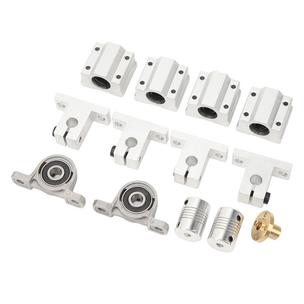16pcs 8x200mm Rod Linear Motion Guide Rod SC8UU Block Flexible Shaft Coupling For DIY CNC Machine