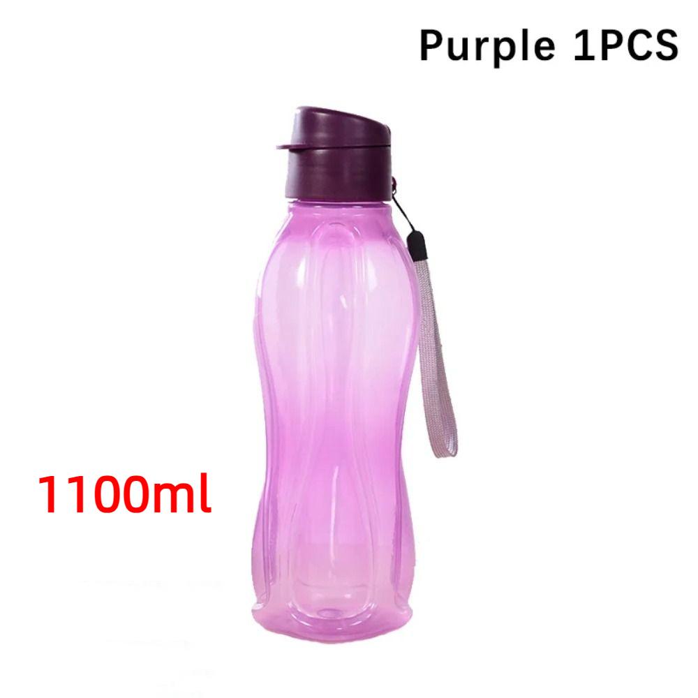 

800/1100 мл Пластикова Пляшка для Води Герметична Пляшка для Напоїв з Відкидною Кришкою Спорт на Відкритому Повітрі Purple 1100ML