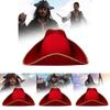 Stylish Red Pirate Captain Hat Cosplay Costume Accessory For Halloween Parties And Events