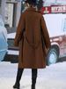 2024 Autumn/Winter Double-Breasted Woolen Tie-Belt Suit Collar Overcoat for Women