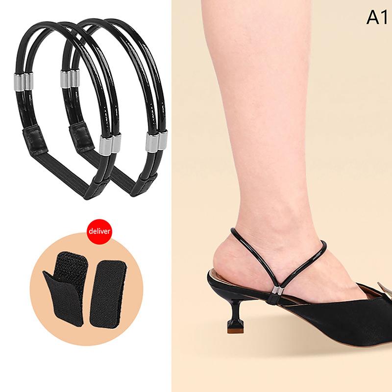 1 Pair Women Shoeslaces For High Heels Shoes Decoration Buckle Lazy Shoelaces Elastic Band Anti Falling Heel Non-Slip Belt Strap