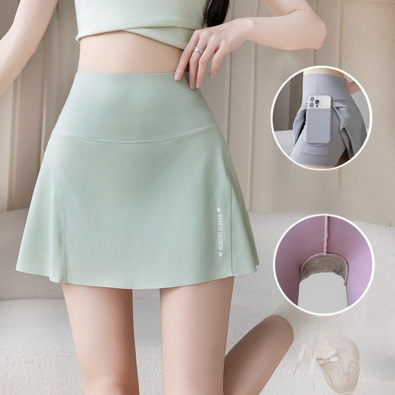 Big Size High Waist Skirt Women Stretchy Slim Shorts Prevent Light Leakage Workout Cycling Quick Dry Pleated Skirt Summer