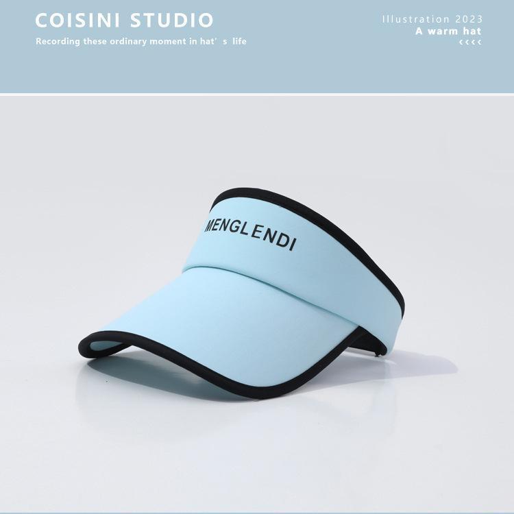 Summer New Letter Empty Top Baseball Cap Sunscreen Cap Women's, Fashionable Versatile Extended Brim Empty Top Sun Hat