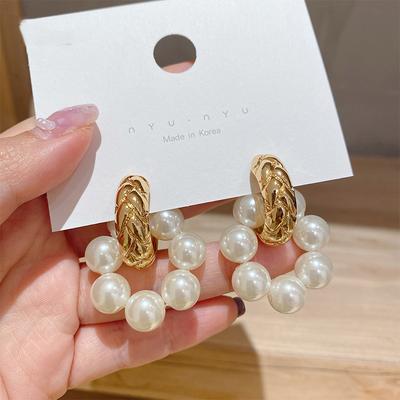 Vintage Simulated Pearl Drop Earrings For Women 2025 Fashion Gold Brincos Korean Earring Bohemian Girl Earring Jewelry Gift