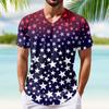 Summer Men's Popular T-shirt Printed V-neck Short Sleeved T-shirts