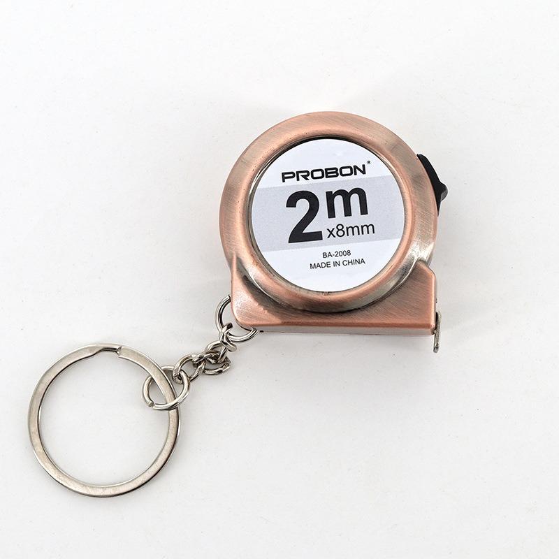 2M Mini Retractable Measuring Tape Portable Mild Steel Keychain Measuring Tool Body Measurement Tape JC004
