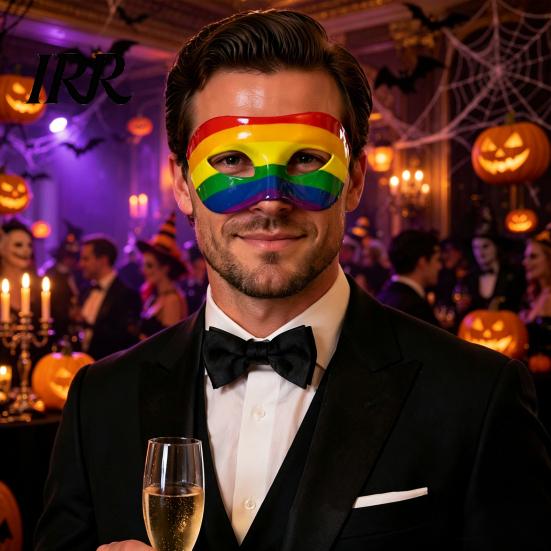 Maschera Mardi Gras in Plastica Dura Resistente per Uomo Donna, Colorata Arcobaleno Mascherata Carnevale Veneziano Festa di Ballo, Carnevale, Cosplay di Halloween