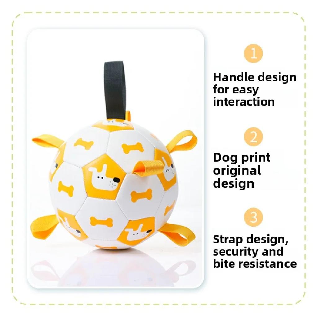 Dog outdoor chewing toy that is durable, bite-resistant and makes sound - inflatable football toy