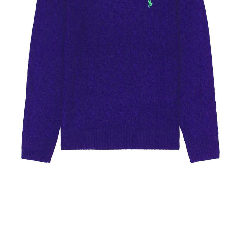 Polo Ralph Lauren Solid Color Logo Embroidered Crew Neck Pullover Sweater Men sweater Purple 710876762-024