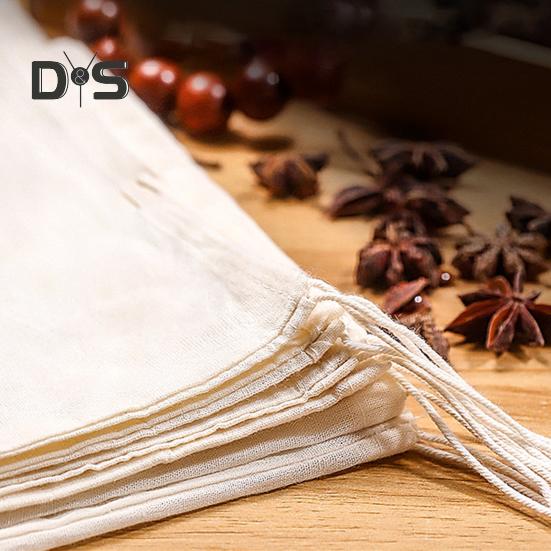 50 Pcs Spice Bags for Cooking Soup Reusable Drawstring Bag Tea Bags Unbleached Cheesecloth Bag for Straining Making Tea