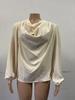 European & American Chiffon Long-Sleeve Loose V-Neck Women's Top
