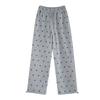 High Street Floral Dog Paw Print Casual Trousers Women's Autumn New Thin Wide-leg Trousers Straight Loose Sweatpants