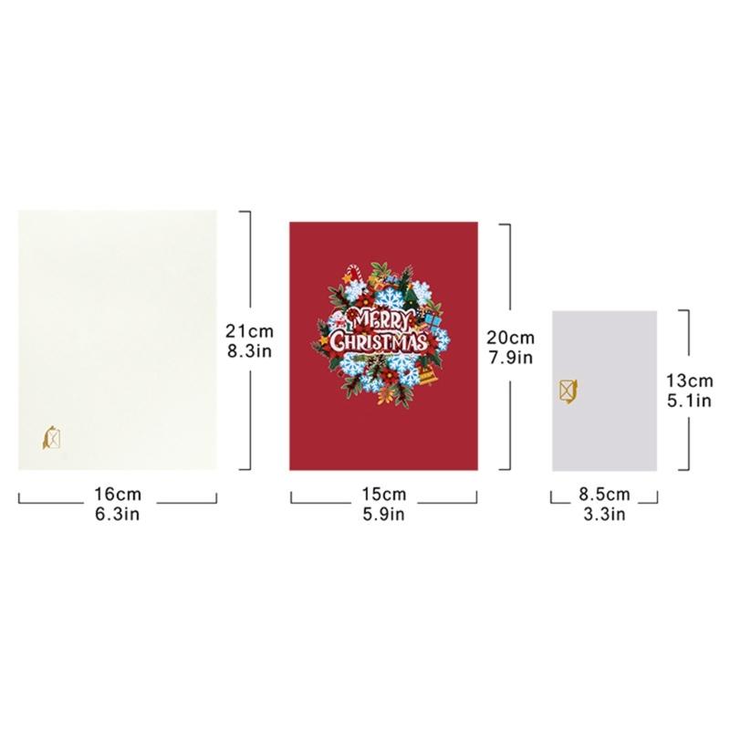 Multipurpose 3D Snowflake Popup Greeting Card with Envelope Handmade Paper Holiday Card For Birthdays And Celebration