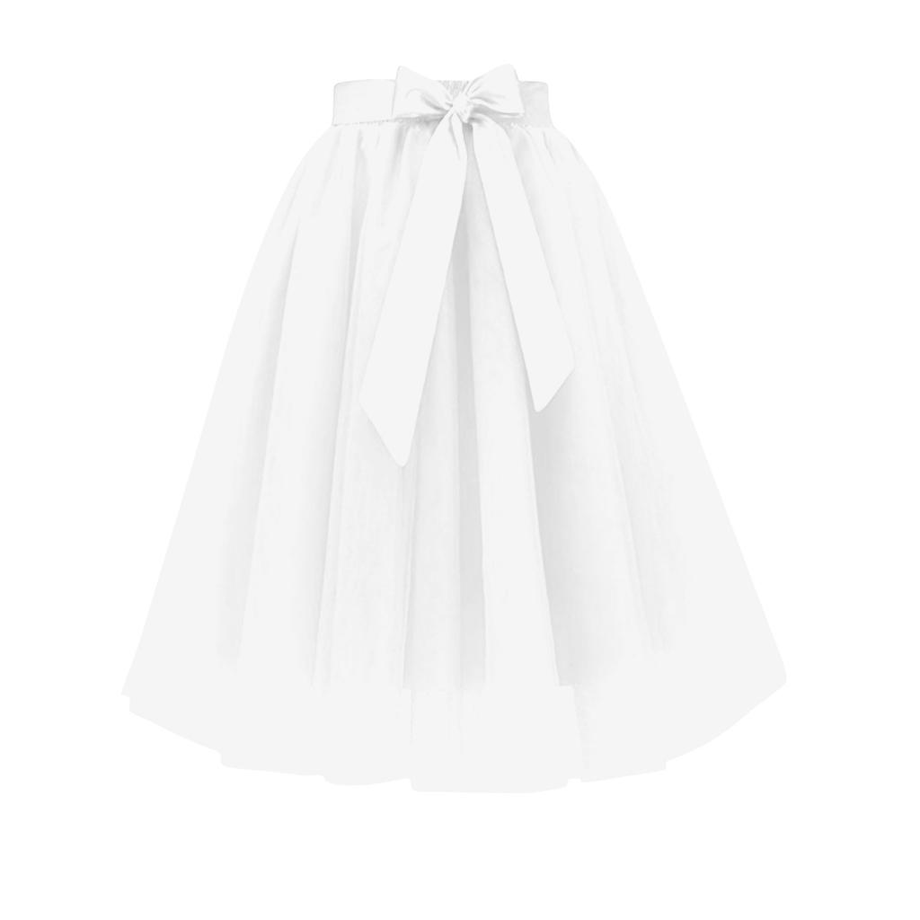 Women's Fashion Color Half Length Skirt Chiffon Skirt A -Layer Mesh Puff Skirt Evening Party Skirt Formal Ball Skirt