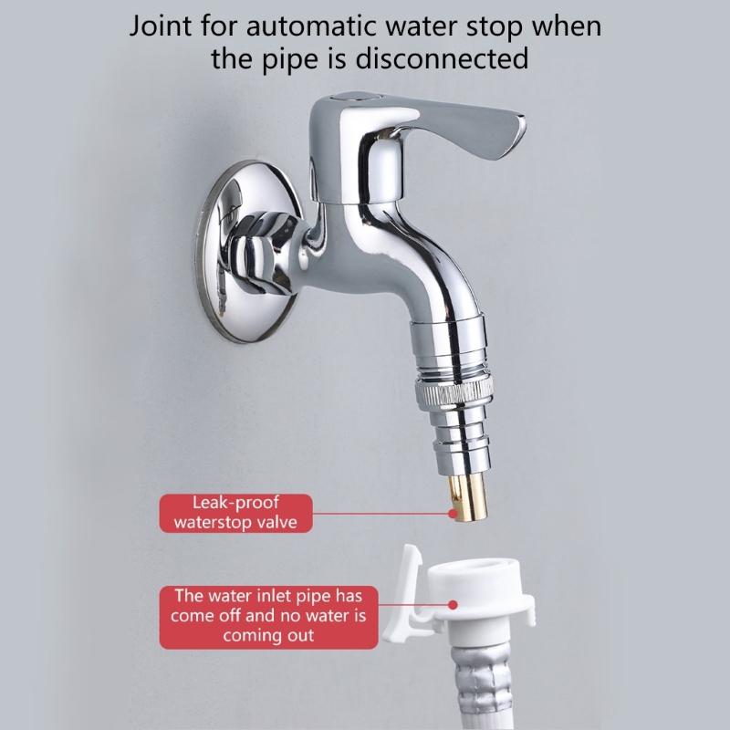 Brass Automatic Water Shuts Off Adapters Leak Prevention Extension Valves Water Connector Easy To Use for Washing Machine