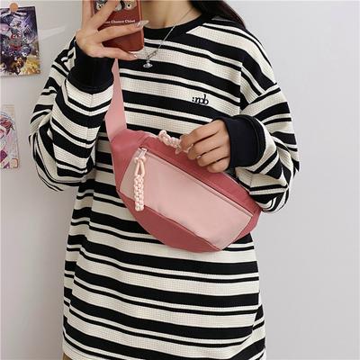 Japanese Canvas Breast Bag for Women Ins Casual Simple Crossbody Bag New Student Sports Bag Versatile Waist Bag