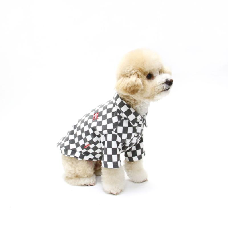 KINIKINI CHECKERBOARD COLLAR TSHIRT-GRAY (Karatti)