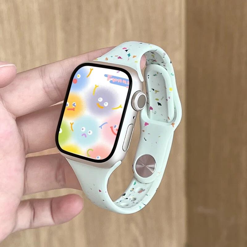Original Silikonarmband für Apple Watch Band 44mm 45 46 40 41 38 42mm Armband Atmungsaktiv iwatch Serie 10 9 8 SE 7 6 Ultra 2 49mm