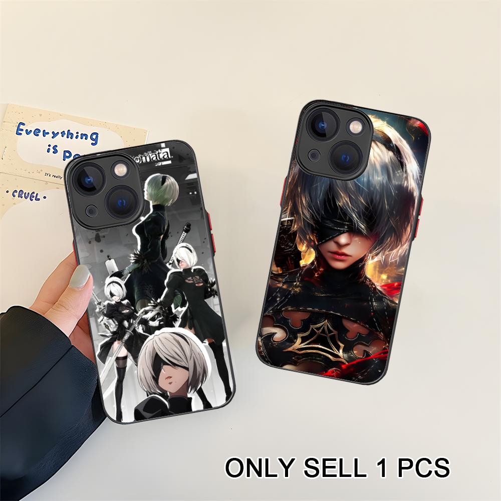 Anime Nier 2B Silicone Mobile Phone Case for iPhone 17 16 15 14 13 12 11 X XR XS Air Pro Max Plus Mini Colorful Cover