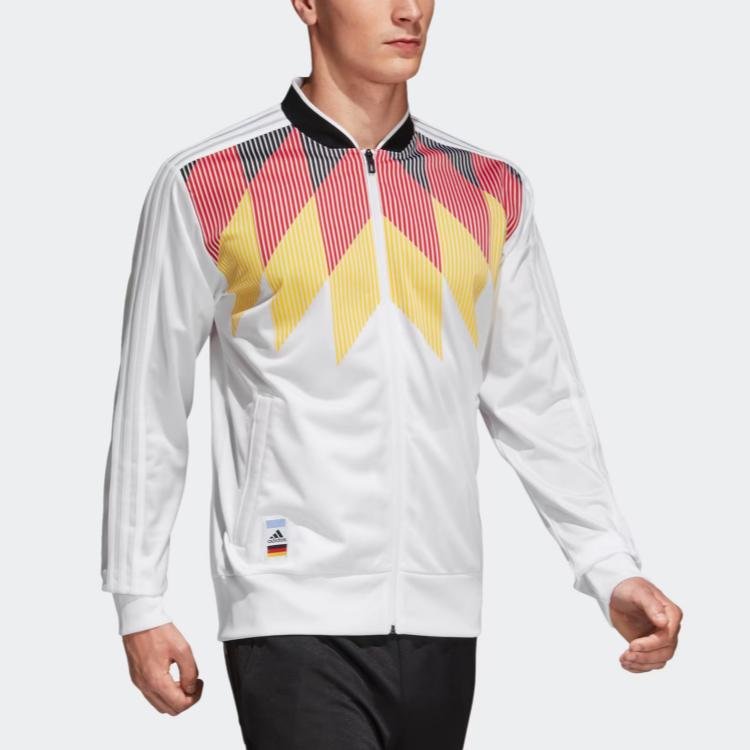 Adidas Deutschland Team Sportlich Lässige Windjacke Herren Jacke Weiß CF1735