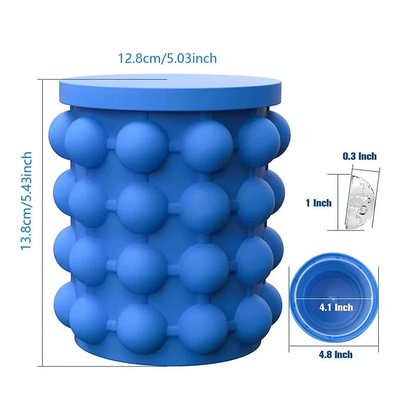 1 pz-Silicone Ice Cube Maker Secchio portatile Vino Ghiaccio Raffreddatore Birra Armadietto Salvaspazio Attrezzi da cucina Bere Whisky Congelare