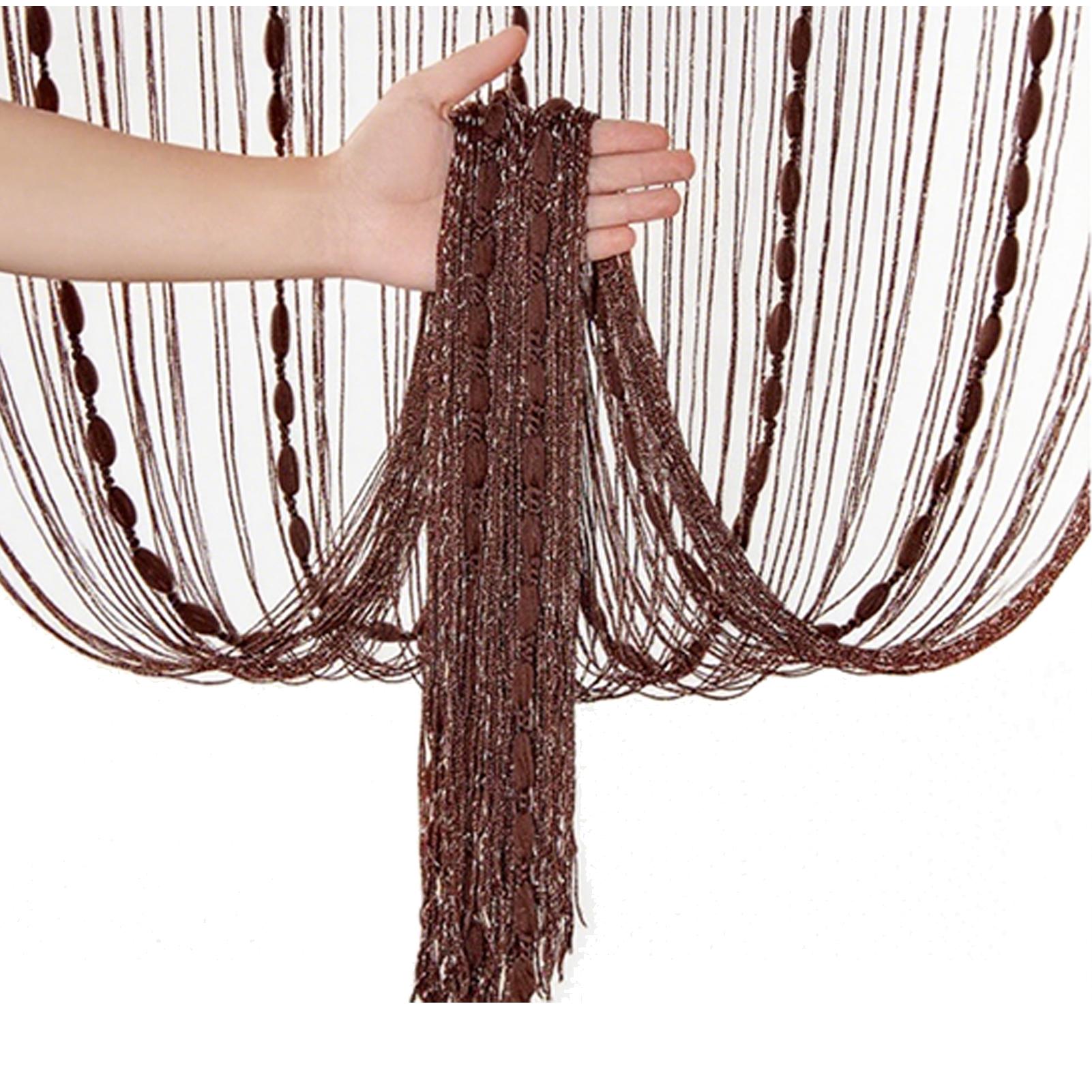 

2025 Новая перегородка для гостиной Хрустальная шторка из нитей 1X2M Бахрома с кистями Дверная штора для салона и прозрачное свадебное украшение кофейный