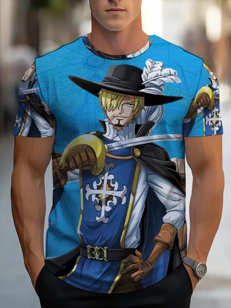 

Men s Retro 3D Graphic Print T-Shirt - Perfect for Daily Wear and Vacation S