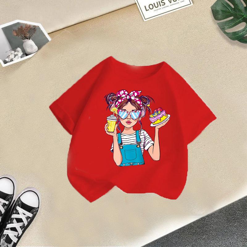 Kid T Shirt Cool Girl Printed Children T-shirt Kids 100% Cotton Clothes 2-13Y T-shirt Top Boys Girls Baby Tee