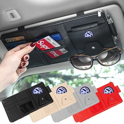 Autodoplňky Organizér na sluneční clonu Vícekapesní Klip na brýle Úložná taška do auta Pro Volkswagen Polo RLine TSI Jetta TDI MK4 GTI Golf 4 5