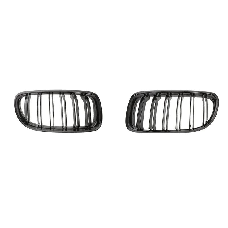 For BMW E90 E91 LCI 3 Series 2009-2012 Car Styling Double Line Grill Kidney ABS Front Hood Racing Grille Black Auto Accessories