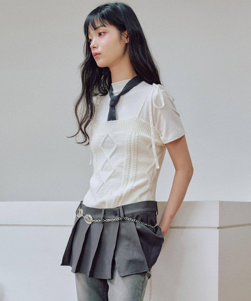 ZEROPLANET Luca Pleats Bustier [White]