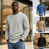 Top a Maniche Lunghe Testurizzati da Uomo Felpa Girocollo Colore Unito Texture Geometrica Casual Morbido Tessuto Amico della Pelle Pullover Vestibilità Larga Camicia per Ufficio