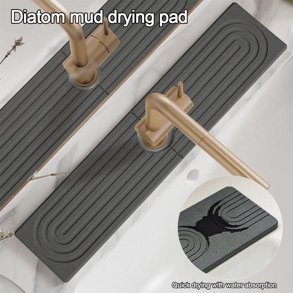 2 Stück/Set Rutschfeste Abtropfmatte für Armaturen Diatomit Spülbecken Spritzschutzmatten Küchen- Badezimmerbedarf