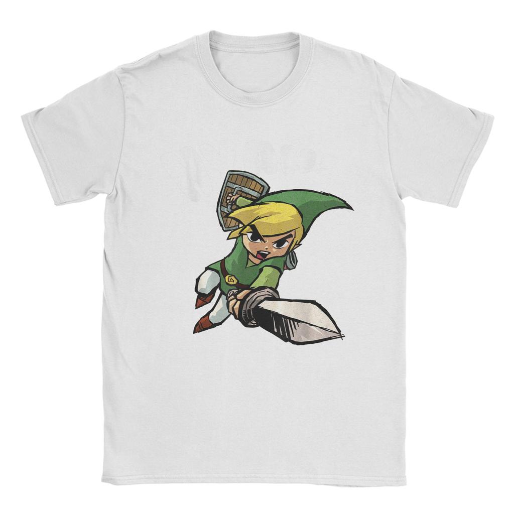 Zeldas Link Hyah Poster T Shirts Unisexs Pure Cotton Novelty TShirts Round Collar Tees Short Sleeve Tops Gift Idea